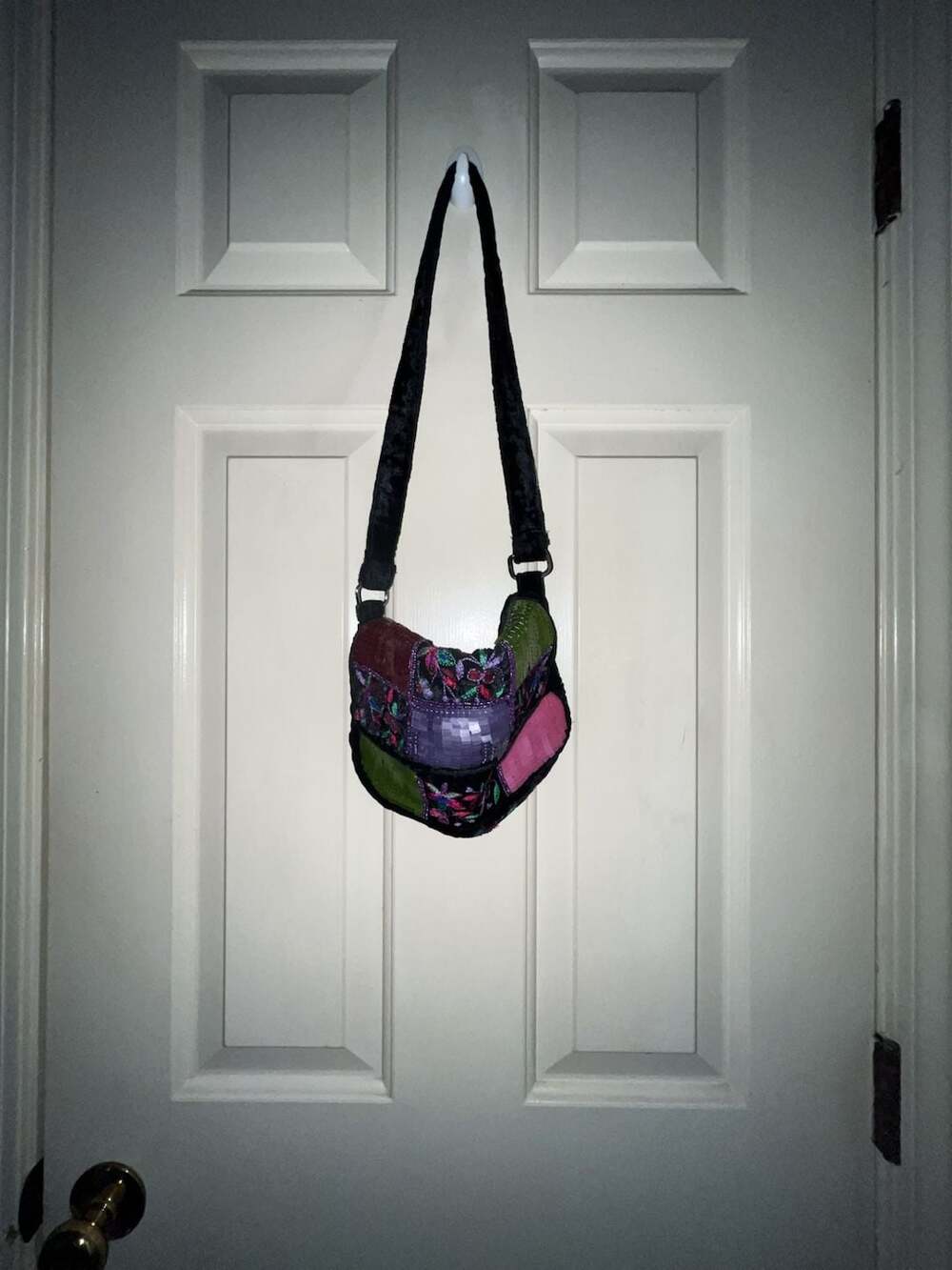 Boho Patchwork Velvet Floral Sequin Shoulder Bag
